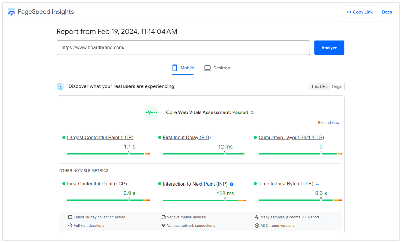 cómo comprobar pagespeed